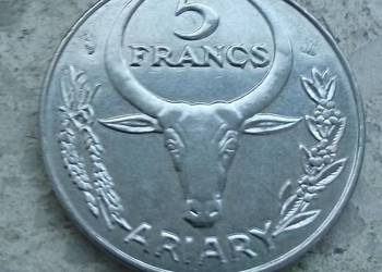MADAGASKAR-ARIARY/5 FRANCS 1996 r (WILCZOMLECZ NADOBNY)