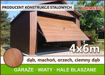 Mały Garaż Drewnopodobny 4x6 - Blaszak - Garaże - Romstal A9v12