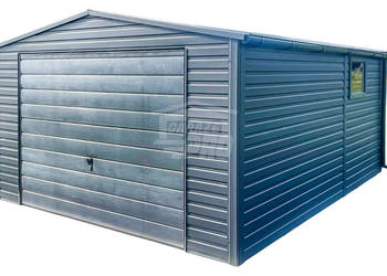 Garaż blaszany 4,5x5m Brama uchylna okno antracyt rynny dwuspad  GP422