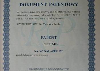 Patent na wynalazek - sprzedam wyłączne prawo.
