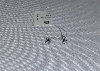 W. Kruk Kolczyki/wkręty z białego złota 585 Cyrkonie NOWE