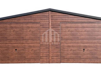Garaż blaszany 8x6m - 2x brama - drzwi - drewnopodobny - dach - rynny SO107