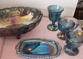 Karnawałowa szklana miska na owoce Indiana Amber Harvest Gol
