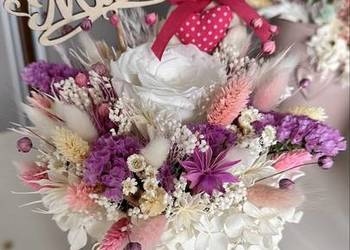 Flowerbox z roślinkami suszonymi i stabilizowanymi