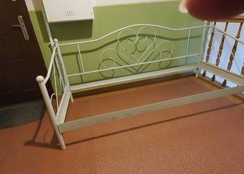 Łóżko metalowe ecru 90x200