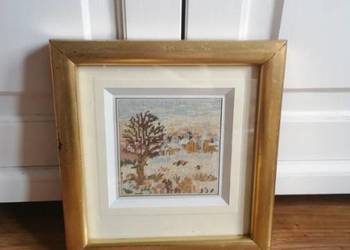 Klasyczna ramka z wyszywany zimowym widokiem. VINTED/OLX