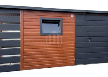 Schowek - domek ogrodowy 3x2 m + wiata - drzwi okno drewnopodobny SO178