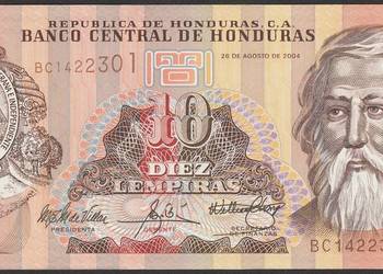 HONDURAS 10 LEMPIRAS 2004 - STAN BANKOWY UNC