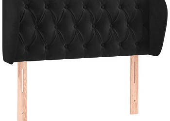 Zagłówek uszak czarny 103x23x78/88 cm aksamitny WM-3117524