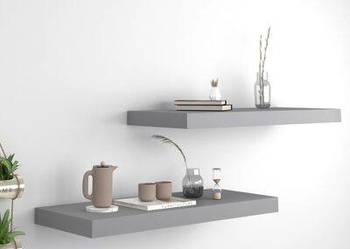 vidaXL Półki ścienne, 2 szt., szare, 60x23,5x3,8 cm, MDF(sku323854) vidaXL Półki ścienne, 2 szt., szare, 60x23,5x3,8 cm, MDF(sku323854)