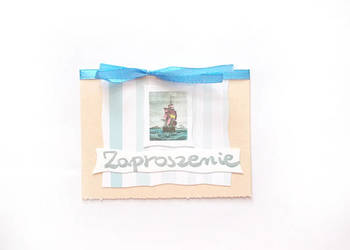 pastelowe zaproszenia ogólne, żeglarskie zaproszenie puste