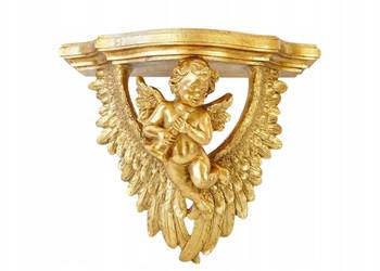 KONSOLKA BAROKOWA półka złota grający amor piękna