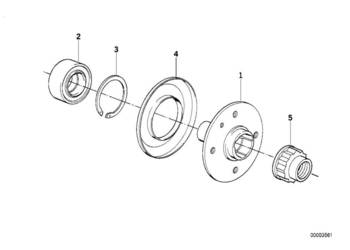 Łożysko kulkowe skośne, wychylne - BMW 31221141449