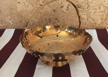 Stara patera mosiężna koszyk mosiądz Made In India