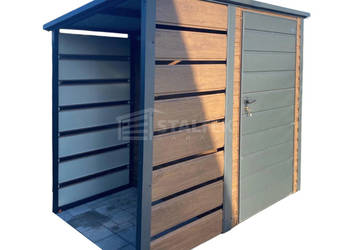 Schowek domek ogrodowy 1,5×1,5 wiata 1×1,5 drzwi drewnopodobny dach ST236