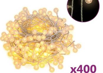 vidaXL Lampki świąteczne, 40 m, 400 diod LED, ciepła biel,（SKU:328814）