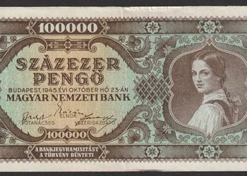 WĘGRY 100 000 PENGO 1945 - M235