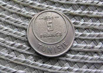 Tunezja Francuska 5 Frank 1954r