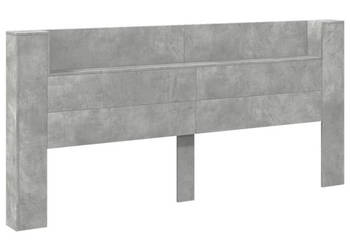 Zagłówek z półką i LED szarość betonu 220x165x1035 cm WM-839276