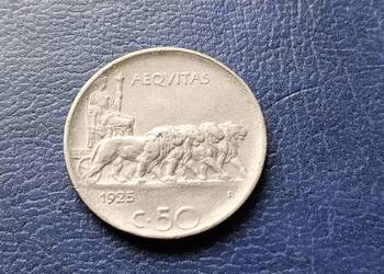 Stare monety 50 centesimi 1925 Włochy