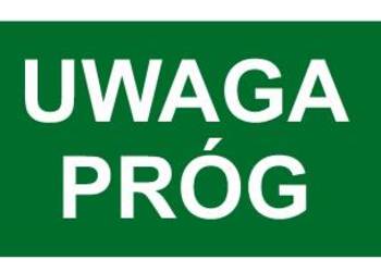 Naklejka BHP napis uwaga próg AC021