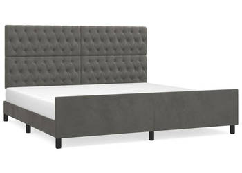 Rama łóżka bez materaca ciemnoszara aksamitna 200x200 cm WM-3125959