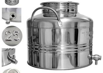 Beczka bańka antałek stal nierdzewna INOX z kranem 25L na napoje olej ocet