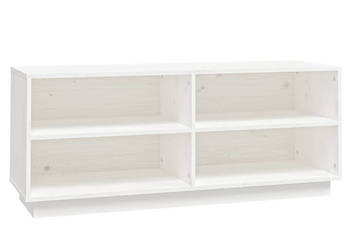 Szafka na buty biała 110x34x45 cm lite drewno sosnowe WM-813541