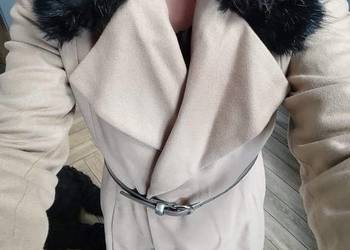 French connection płaszcz naturalna wełna i cashmere XS s m
