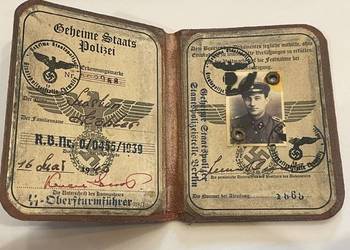 Legitymacja funkcjonariusza Gestapo / Schutzstaffel – III Rzesza