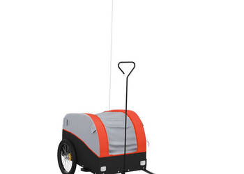 Przyczepka rowerowa czarno-pomarańczowa 30 kg żelazo WM-94138