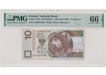10 złotych z 1994, PMG 66 AA 0013792