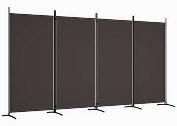 Parawan 4-panelowy brązowy 346x180 cm tkanina WM-350263