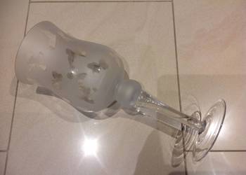 Stary Kielich Ozdobny Lampion Szklany Vintage