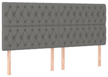 Zagłówki do łóżka 4 szt. ciemnoszare 100x7x78/88 cm tkanina WM-3116691