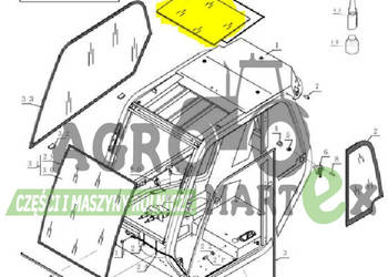 85806272 SZYBA DACHOWA KABINY LM CNH
