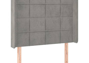 Zagłówek uszak jasnoszary 103x16x118/128 cm aksamit WM-3119622