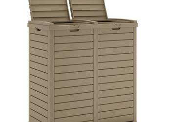vidaXL Zewnętrzny kosz na śmieci, jasnobrązowy, 78x41x86 cm(SKU:364174)