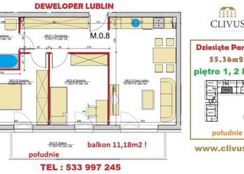 Mieszkanie Lublin 55.36m2 3 pokojowe
