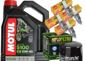 YAMAHA YZF-R1 YZF 600 ZESTAW OLEJ MOTUL 4L FILTR ŚWIECE DEDYKOWANY KPL