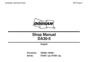 Doosan DA30-5 instrukcja naprawy PL service