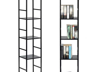 Regał drewniany nowoczesny metalowa rama LOFT 5 półek czarny ModernHome