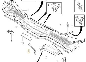 VOLVO C30 V50 S40 dren odplyw z podszybia OE