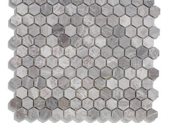 Mozaika heksagonalna z marmuru Nordic Grey