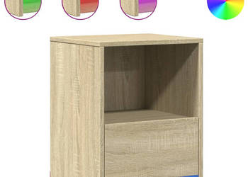 Szafki nocne z LED 2 szt. dąb sonoma materiał drewnopochodny WM-852024