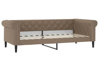 Sofa z funkcją spania cappuccino sztuczna skóra 100x200 cm WM-354233