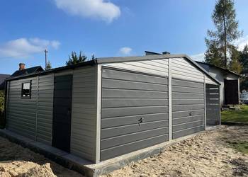 Garaż Blaszany 8x6 poziom wiata lamele szary producent 6x6 7x6 3x5 4x6 9x6