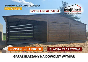Garaż Blaszany Drewnopodobny - Zadaszenie - Garaże Blaszane -Maj-BlachGARAŻ