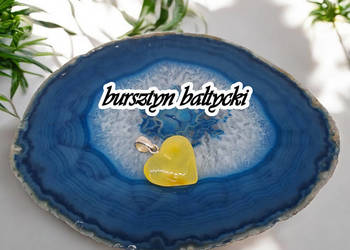 Zawieszka wisiorek z bursztynu, bursztyn bałtycki serce słoneczne #258