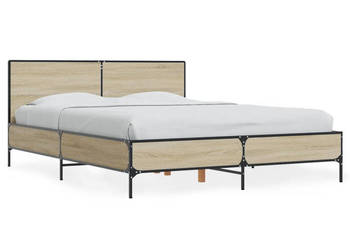 Rama łóżka dąb sonoma materiał drewnopochodny 135x190 cm WM-3280028